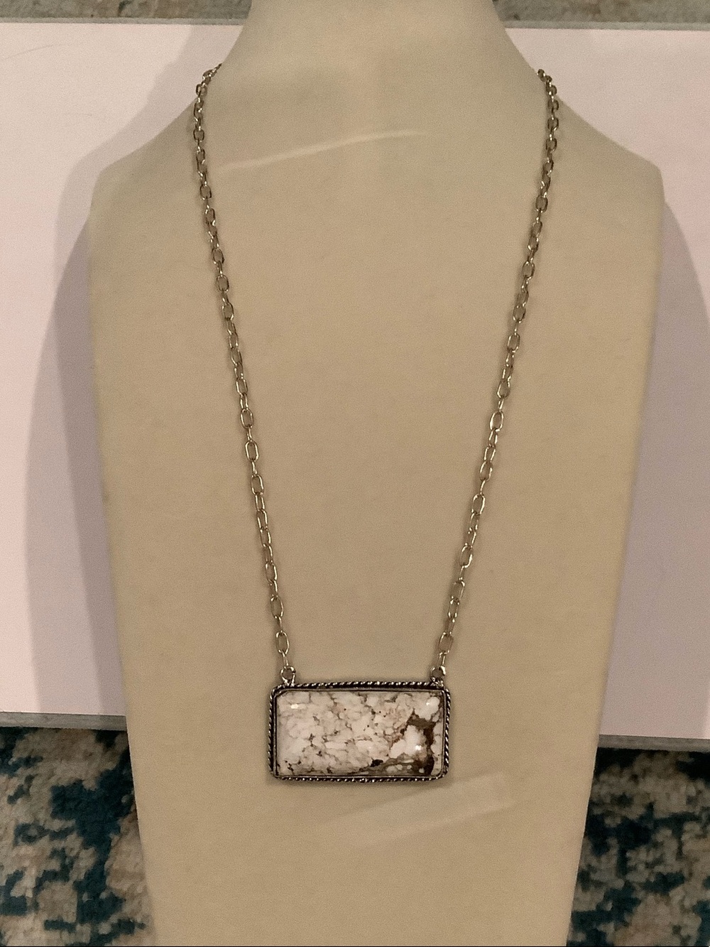 S925 Wild Horse Rectangle Pendant Necklace - Women Jewelry